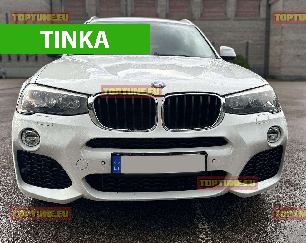 šis priekinio buferio spoileris tinka šiam bmw x3 f25 lci m sport priekiniam buferiui